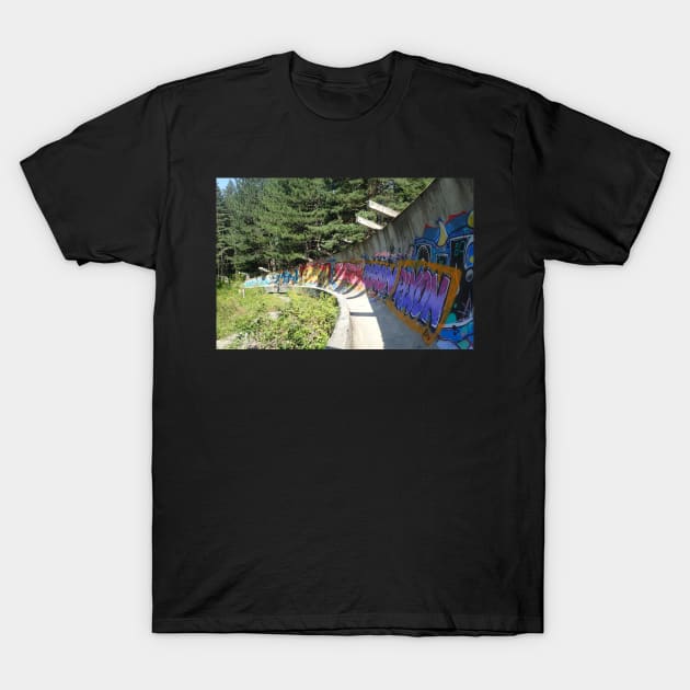 Abandoned Bobsled Track in Sarajevo T-Shirt by SHappe